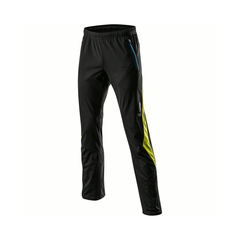 Löffler Mäns byxa WS Softshell Light Mix svart-citron Löffler Mäns byxa WS Softshell Light Mix svart-citron